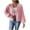 Pink, variant on Hxshgdsn Cropped Knit Cardigan Sweaters For Women With Bow Tie Open Front Bell Sleeves Trendy Fall Outfits Black M