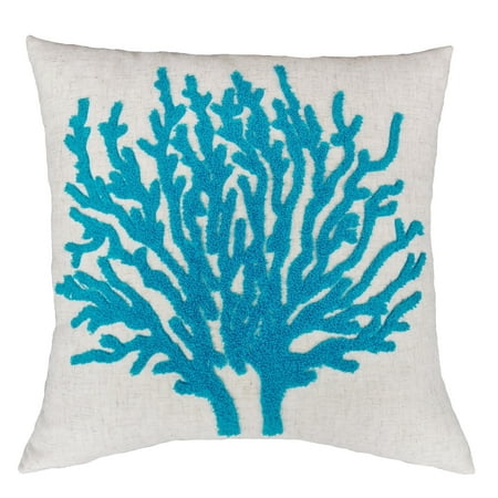 Fashion Street Coral Reef 18 Inch Square Ivory Deco Throw Pillows