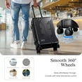 thumbnail image 3 of Alpha Joy Hard-shell ABS+PC Rolling Luggage 20" Carry-on Luggage with USB Port, Black, 3 of 9