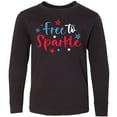 thumbnail image 3 of Inktastic 4th of July Free to Sparkle in Red White and Blue Long Sleeve Youth T-Shirt, 3 of 5
