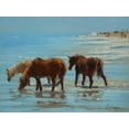 thumbnail image 2 of Larivey, Chuck 24x19 Gold Ornate Wood Framed with Double Matting Museum Art Print Titled - Chincoteague Ponies, 2 of 4