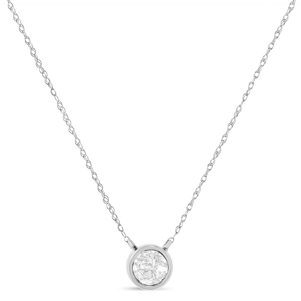 14K Yellow Gold Plated .925 Sterling Silver 1/10 Cttw Round