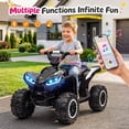 thumbnail image 6 of Kerry Yoo AT2 12V ATV Ride on, Electric Car for Kids, 4 Wheels Ride on toys,  Ages 3+, Remote Control, LED Lights, Music- Black, 6 of 7
