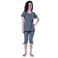 thumbnail image 1 of Moomaya Ensemble de Nuit pour Femmes Capri en Coton Vêtements de Nuit 2 Pcs Chemises de Nuit, 1 of 6