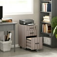 thumbnail image 2 of HOMCOM 3 Drawer File Cabinet with Hanging Bars for Letter A4 Size, Grey, 2 of 10