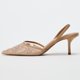 thumbnail image 4 of Sandalias Slingback Woman Diseñadora Bordado Flores Mal Malla Tacos Punta Puntiaguda Sandalia Mulas (6.5) Blanco, 4 of 9
