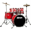 ddrum D1 Junior 5-Piece Complete Drumset w/ Cymbals - Candy Red
