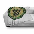thumbnail image 3 of Thistle Soft Flannel Fleece Throw Blanket, Thistle Petal and Stems with Thorns in a Circular Border of Celtic Knot, Cozy Plush for Indoor and Outdoor Use, 50" x 60", Multicolor, by Ambesonne, 3 of 6