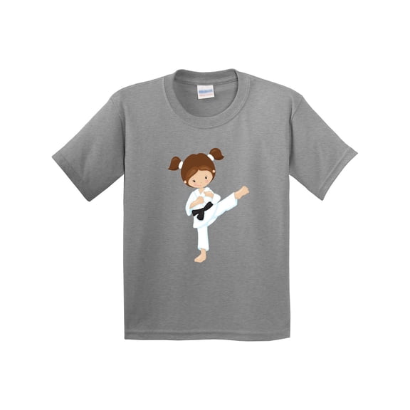 Inktastic Karate Girl, Cute Girl, Brown Hair, Black Belt Youth T-Shirt