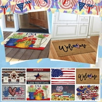 Djunllk Independence Day Door Mat - 4Th of July Decor Patriotic Welcome Doormat, Water Absorption Fast Drying Non-Slip Door Rug for Indoor Outdoor, 15.7" x 23.6"