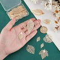 thumbnail image 3 of 44pcs Filligree Leaf Charm 11 Style Gold Tree Charm Brass Monstera Pendants Hollow Maple Pendants for DIY Necklace Bracelet Earring Jewelry Making Keychain Bag Decoration, 3 of 6