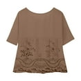 thumbnail image 5 of ZJXFGS Peasant Blouses for Women Square Neck Tops for Women Womens Work Tops Y2K Tops Womens' Tops Tees & Blouses Women Blouses Dressy Casual Cute Tops for Teens Coffee XL, 5 of 5