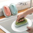 thumbnail image 2 of Cepillo de limpieza, juego de cepillos de limpieza multiusos, mango ergonómico y cómodo, perfecto para pisos de cocina y baño, azulejos, paredes, fregaderos, etc. Juego de 3 JAMW Sencillez, 2 of 5