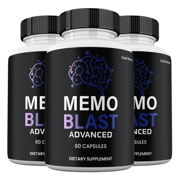 Memo Blast Advanced Capsules, Maximum Strength Pills Cognitive and Brain, MemoBlast Supplement for Clarity (3 Pack)