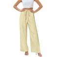thumbnail image 5 of Cotton Sweatpants Women High Waisted Cargo Pants Women Womens Wide Leg Pants Capri Pants for Women Plus Size Women Pants Casual Work Camo Cargo Pants for Women Yellow XL, 5 of 5