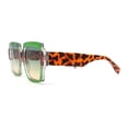 thumbnail image 3 of Womens Oversized Glitter Squared Rectangular Butterfly Plastic Sunglasses Green Tortoise - Green Yellow, 3 of 4