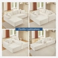 thumbnail image 5 of Alvantor Cloud Sectional Couch with Arched Armrests Corduroy L-Shaped Sofa 3 Seat Oversized Couch for Living Room Bedroom White, 5 of 8