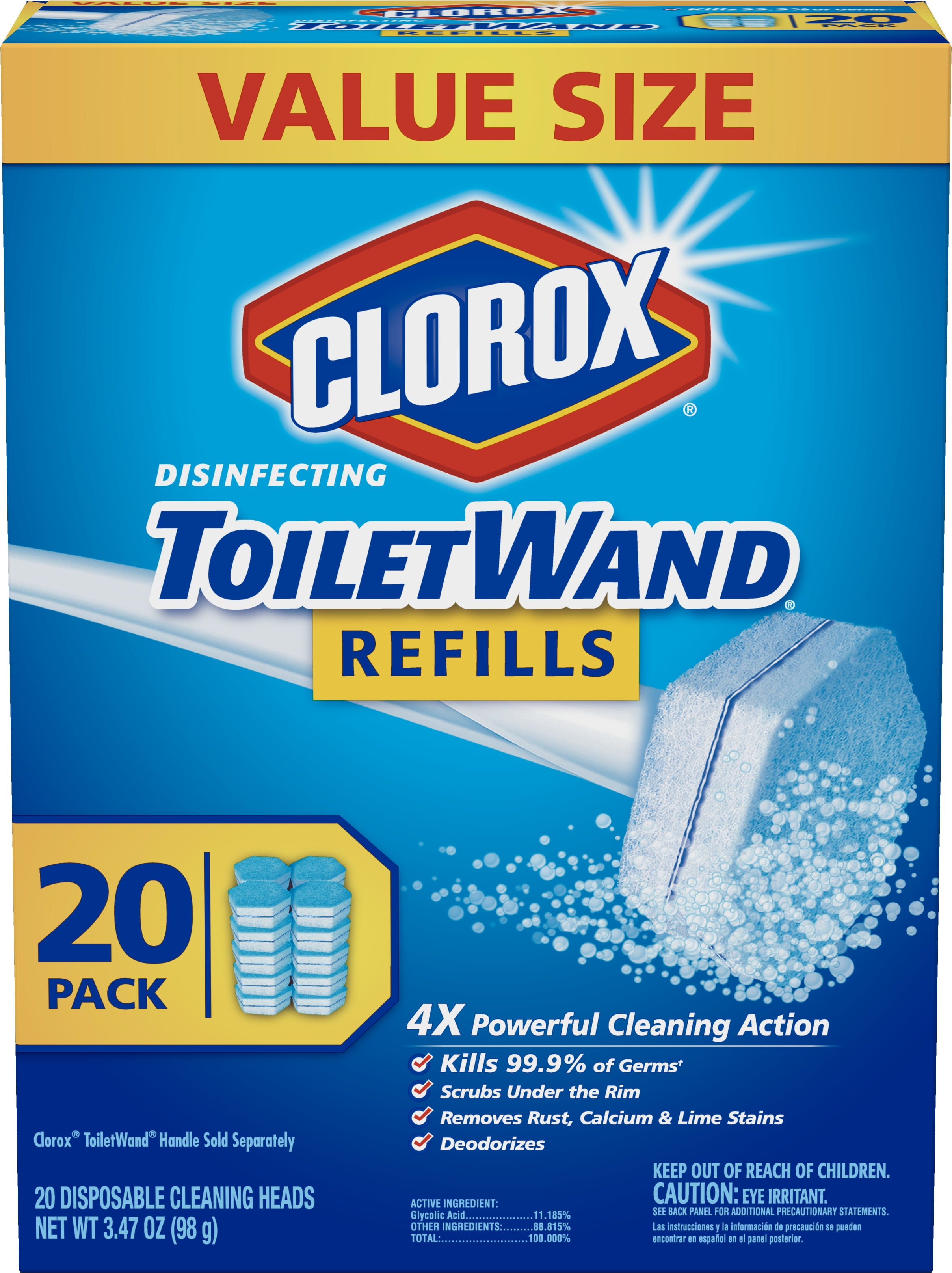 Clorox ToiletWand Disinfecting Refills, Disposable Wand Heads 20