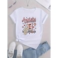 thumbnail image 2 of T-Shirt Femme Chic Rose avec Imprimé Crâne et Lettres - Col Rond Décontracté, Manches Courtes, Mélange Polyester Extensible, Lavable en Machine - Parfait pour l'Été, la Fête des Pères, la Fête des Mères, le Nouvel An, le Festival du Printemps, 2 of 6