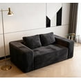 thumbnail image 6 of VEPXXP 63" Corduroy Boneless Cloud Loveseat Sofa, Memory Foam 2-Seater Couch in a Box, Rolled Arms Pillow Back No Assembly Small Sofa for Living Room, Bedroom, Apartment, Grey, 6 of 9