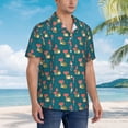 thumbnail image 3 of Disketp Hawaiian Shirts for Men,Frog and Mushrooms Print Mens Casual Short Sleeve Button Down Shirts Beach Shirt, 3 of 7