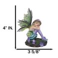 thumbnail image 6 of Summer Night Dream Green Girl Fairy Garden with Lavender Mushrooms Figurine, 6 of 8