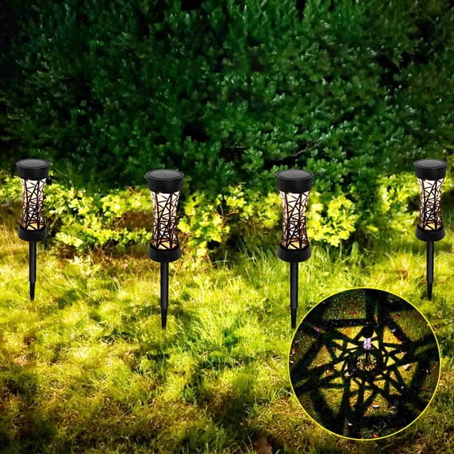 Focos Solares Led Para Paisajismo, Paquete De 1, Abs Negro, Diseño Moderno, Ip65, Impermeables, Inalámbricos, Con Energía Solar Para Iluminación De Patios, Jardines Y Caminos.,Vsgery