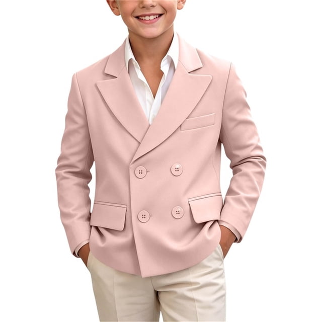 Odeerbi Chaqueta Blazer de Manga Larga Con Muescas Uniforme de La Escuela de La Solapa Chaqueta de Traje Formal