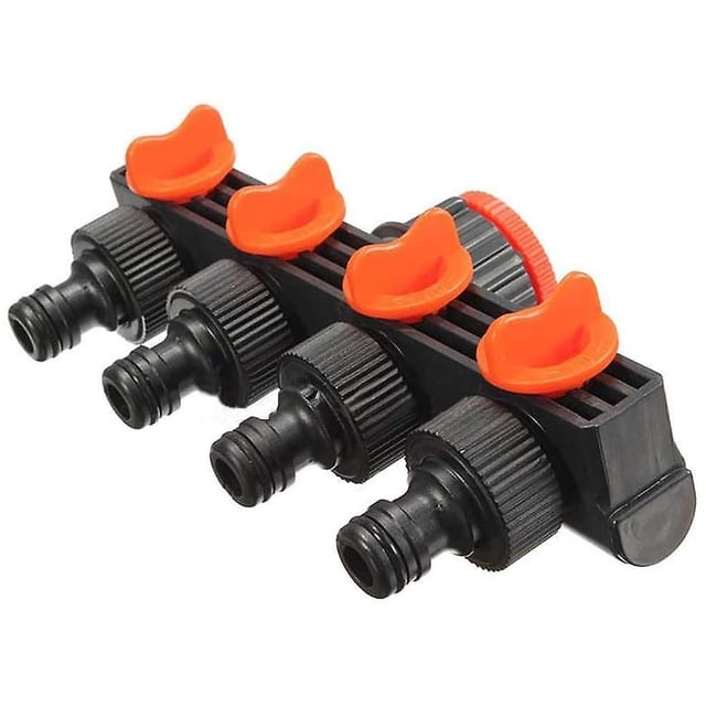 Divisor de manguera de 4 vías, conector de grifo, divisor de manguera, equipo de riego de jardín, rociadores, grifos para exteriores, riego por goteo ER