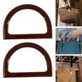 thumbnail image 2 of 2Pcs Women Purse Handles Belt Replacement DIY Handmade for Handles Replacement Tote Purse Making brown D shape, 2 of 9