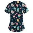 thumbnail image 2 of Scrubs Park Fun Cropped Tees for Women Easter Short Sleeve Stretch Pleated T Shirts, 2 of 3