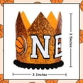 thumbnail image 7 of Basketball 1st Birthday Hat, Baby Boys First Birthday Glitter Crown Orange, One Year Old Sports Theme Party Photo Props Decorations Supplies Favors, 7 of 7