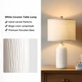 thumbnail image 4 of RORIA White Table Lamps Set of 2, 21" Modern Ceramic Bedside Lamps, Suitable for the Living Room, Bedroom Nightstands, and Office (Bulbs Included), 4 of 8