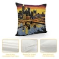 thumbnail image 4 of Heduofu Pittsburgh Downtown Skyline in Black and Yellow Throw Pillow White, 4 of 5