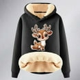 thumbnail image 4 of MAIHAN-Women's Sweatshirts Fashionable Women's Hooded Sweatshirt Thickened Velvet Cardigan with Deer Print for Autumn and Winter Warm and Stylish Christmas Apparel(A-Black,L), 4 of 4