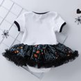 thumbnail image 4 of Baby Halloween Clothes, Short Sleeve Halloween Printed Romper Bodysuit Set Outfits(Size:0-3 Months), 4 of 5