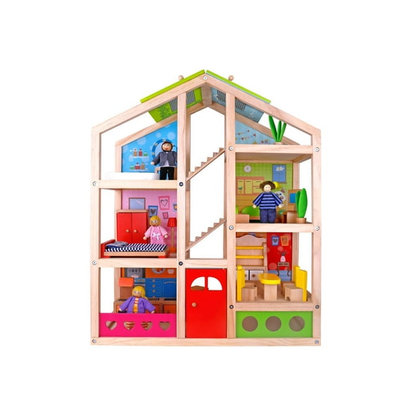 Toyster's My Wooden Doll House With Furniture