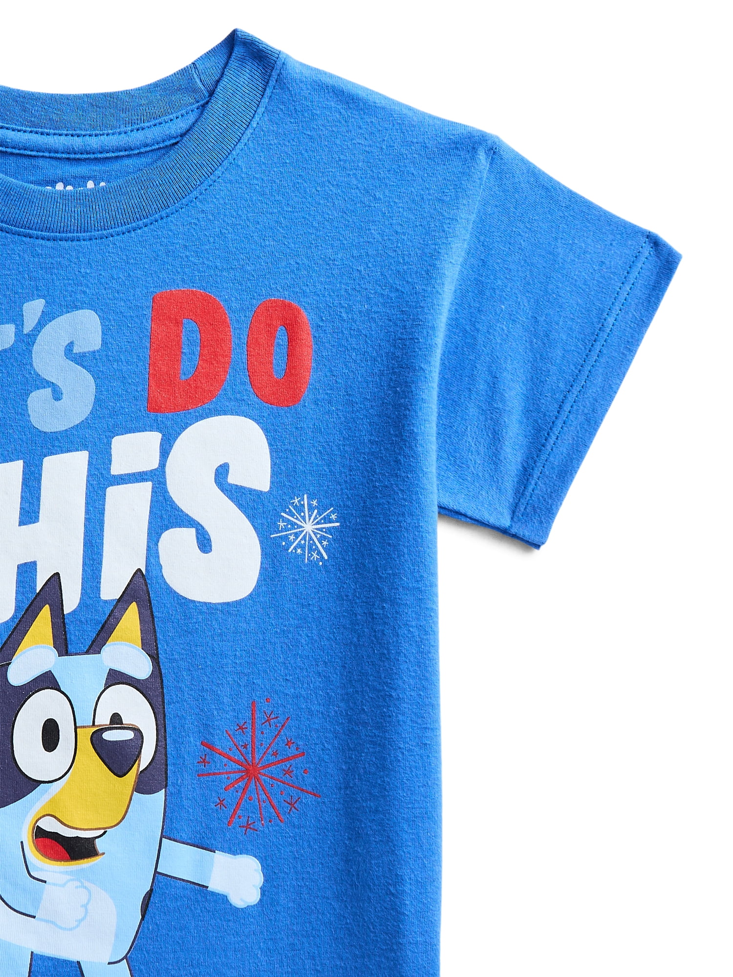 Bluey Toddler Graphic Americana Crewneck Tee with Short Sleeves, Sizes 12M-5T