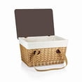 thumbnail image 4 of Picnic Time Canasta Grande-Natural Flat Lid Basket Willow Red Check Lid, 4 of 5