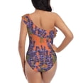 thumbnail image 5 of Haiem Lavender Flowers Women's One Piece Swimsuits Tummy Control One Shoulder Bathing Suits Ruffle Swimwear-Medium, 5 of 8