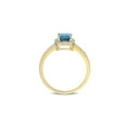 thumbnail image 3 of 1.20 Carat (Ctw) Emerald-Cut London Blue Topaz Ring in 14K Yellow Gold with Diamonds for Women, 3 of 6