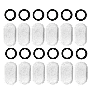 XIRQI 12Pcs Cat Water Fountain Filter,Dual Protection Design Cat Fountain Filter and 12 Sponges,Easy Replacement Process Filters for Cat Water Fountain,White