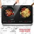 thumbnail image 2 of (Open Box) COOKTRON 1800W 120V Quick-Heat Double Burner Electric Induction Cooktop, 2 of 11