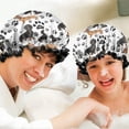 thumbnail image 6 of Shower Caps,Dachshund Footprint Waterproof Shower Cap for Women 4 Pieces,Double Reusable Hair Cover for Shower PEVA Elastic Stretch Hem, 6 of 7
