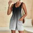 thumbnail image 2 of yoeyez Combinaisons et Salopettes Grande Taille, Combinaison d'Été Décontractée Sans Manches pour Femme à Bretelles Ajustables, Bretelles à Nouer, Jambes Larges, avec Poches, Mode Urbaine Gris, 3TG, 2 of 7