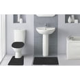 thumbnail image 2 of Kashi Home Hailey 3 Piece Bath Rug Set, Bath Mat, Contour Rug, Toilet Seat Lid Cover, Soft Pile, Water Absorbent Solid Color (Black), 2 of 2