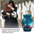 thumbnail image 4 of Train Cremation Urns For Human Ashes Adult Female Combo - 1 Large & 4 Keepsake Blue Urns For Adult Male - Burial Memorial Urn For Ashes For Women, Blue Mini Urn For Mom (10 & 3 Inch), 4 of 7