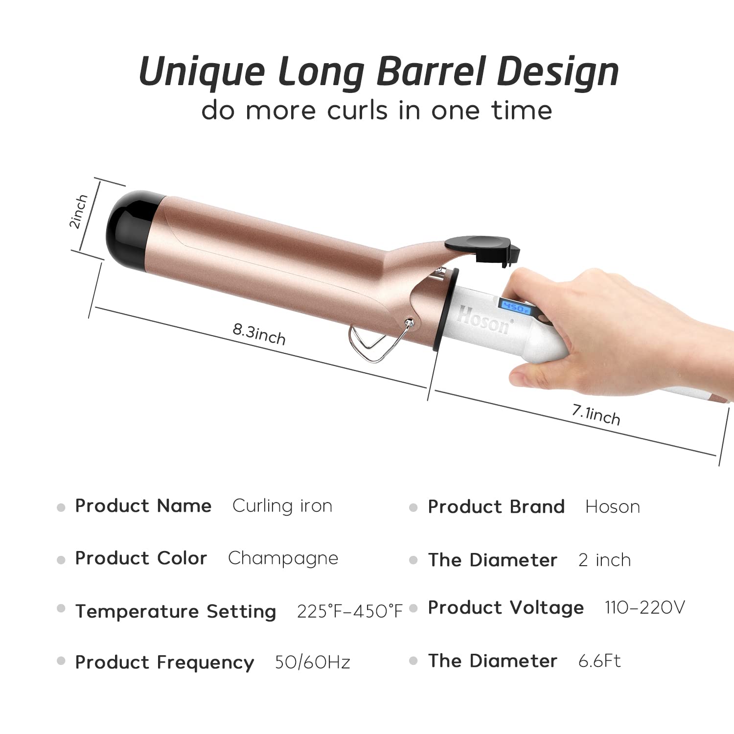 Hoson 2-Inch Curling Iron with LCD Display photo 6