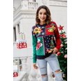 thumbnail image 2 of DUHUD Chandails de Noël Laids en Tricot pour Femmes Chandail à Manches Longues Col Rond Chandails du Père Noël, 2 of 7