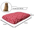 thumbnail image 2 of Christmas Pet Bed, Merry Monochrome Pattern of Snowflake Motif with Dots Winter Image, Chew Resistant Pad for Dogs and Cats Cushion with Removable Cover, 24" x 39", Dark Pink White, by Ambesonne, 2 of 4
